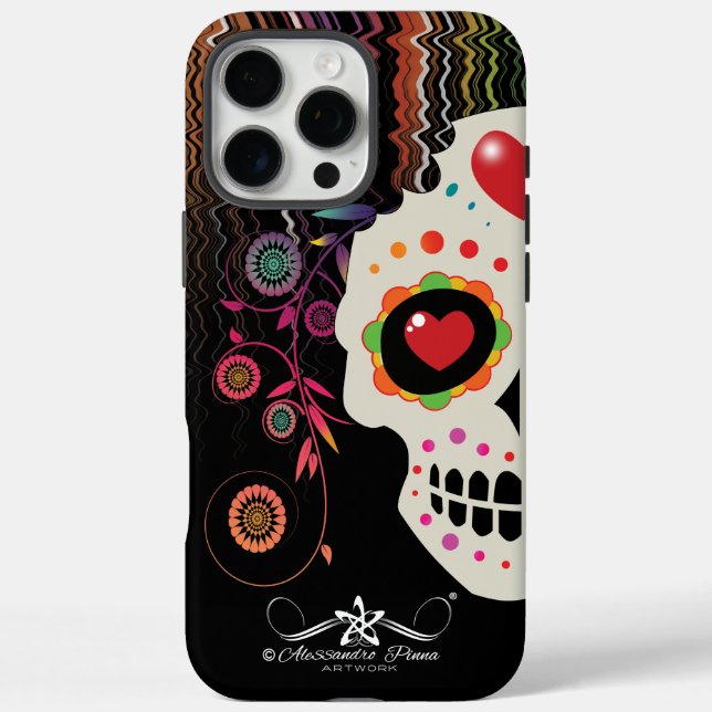D.D.L.M. Calavera iPhone 16 Pro Max Hülle (Rückseite)