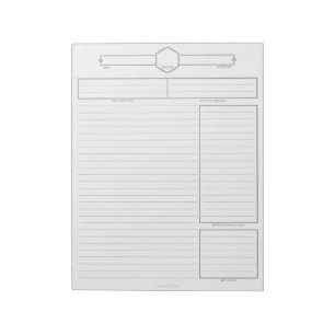 D&D Player Session Notepad Notizblock
