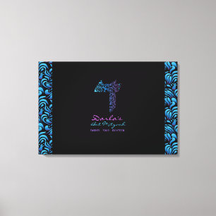 D Daled Hebrew Letter Bat Mitzvah Sign-In Board Leinwanddruck