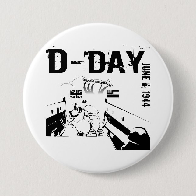 D-DAY 6. Juni 1944 Button (Vorderseite)