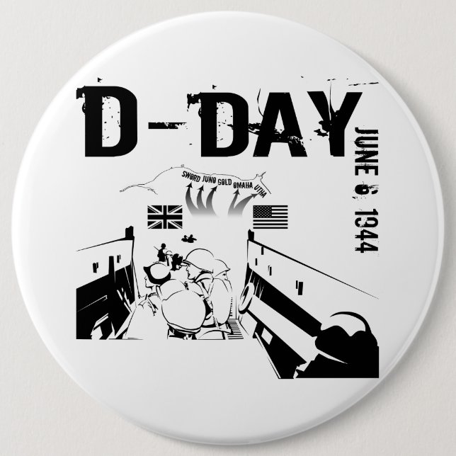 D-DAY 6. Juni 1944 Button (Vorderseite)