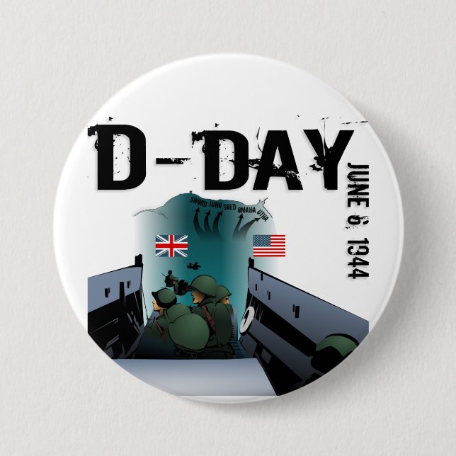 D-DAY 6. Juni 1944 Button (Vorderseite)