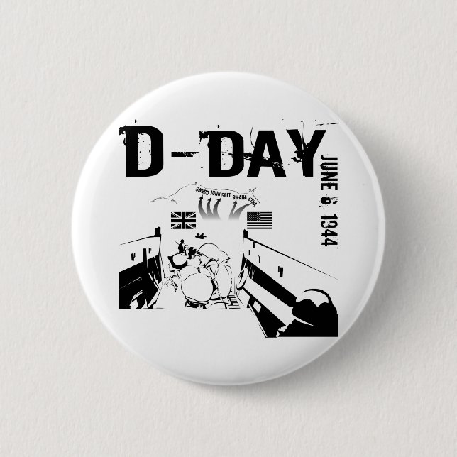 D-DAY 6. Juni 1944 Button (Vorderseite)