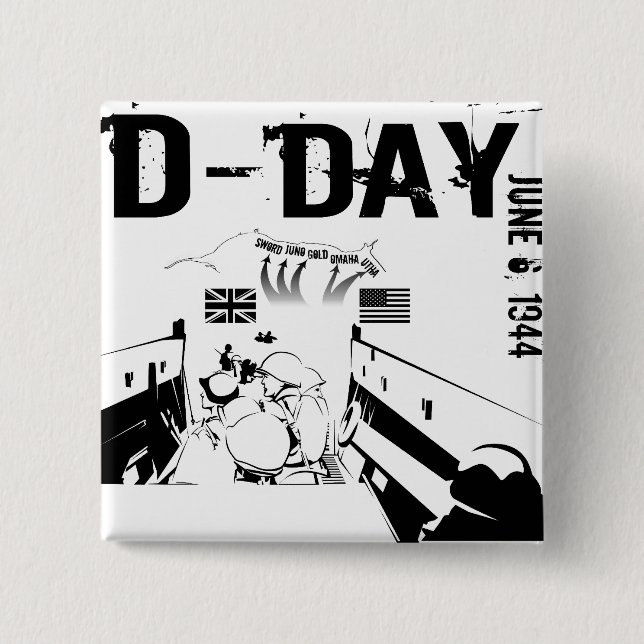D-DAY 6. Juni 1944 Button (Vorderseite)
