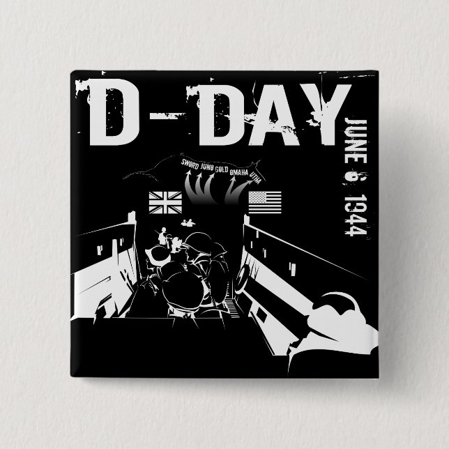 D-DAY 6. Juni 1944 Button (Vorderseite)