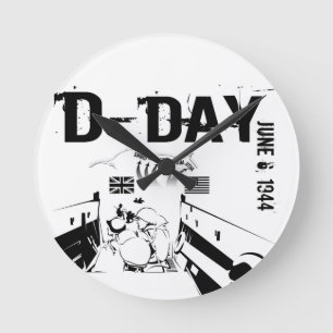 D-DAY 6. Juni 1944 Runde Wanduhr