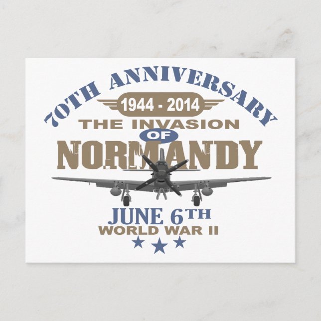 D-Day 70 Jubiläum Kampf der Normandie Postkarte (Vorderseite)