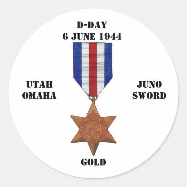 D-Day-Aufkleber Runder Aufkleber (Vorderseite)