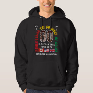 D-DAY LANDINGS 80 Jahre Jubiläumsjubiläum Farbige Hoodie