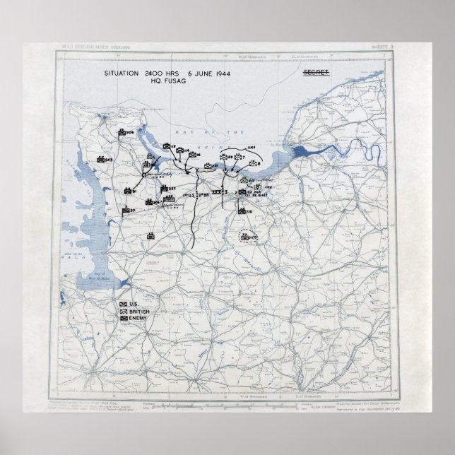 D-Day Map Poster (Vorne)