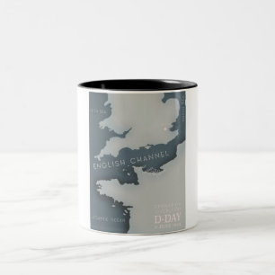 D-Day-Operation overlord Militärposter. Zweifarbige Tasse