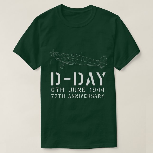 D DAY Weltkrieg 2 Operation Overlord 77. Anniver T-Shirt (Design vorne)