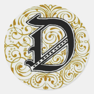 ` D de monogramme' en or - autocollant