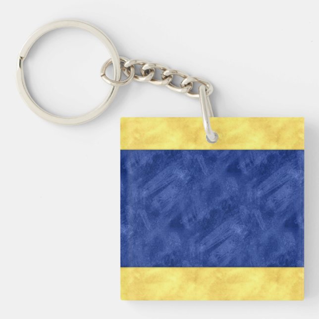 D Delta Watercolor Wasserzeichenflagge Schlüsselanhänger (Vorderseite)