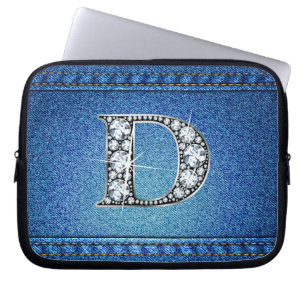 D "Diamond" Denim Stitching Electronics Bag Laptopschutzhülle
