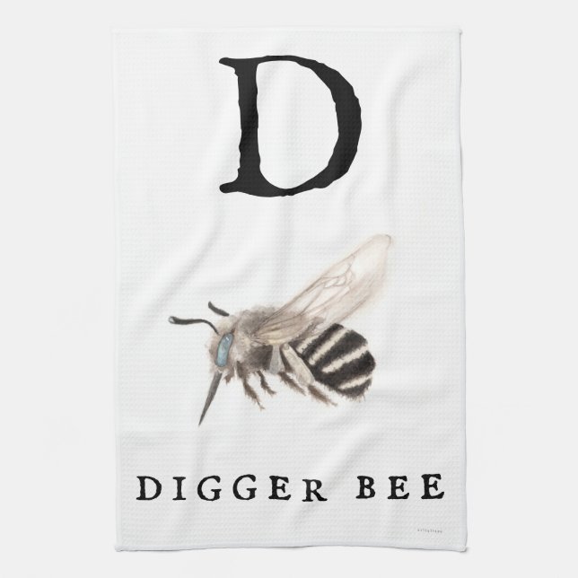 "D" Digger Bee Geschirrtuch (Vertikal)