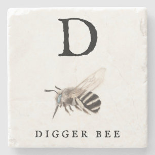 "D" Digger Bee Steinuntersetzer