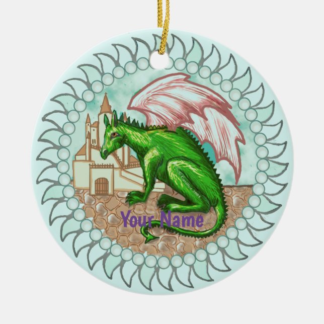 D Drachen-Ornament Keramik Ornament (Vorne)