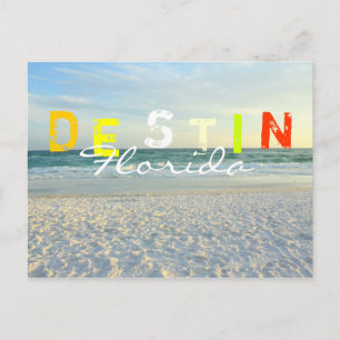 D E S T I N Florida Beach lustige Farben Postkarte
