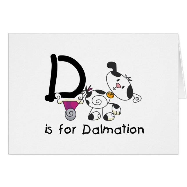 D est pour les T-shirts et cadeaux Dalmation (Devant horizontal)