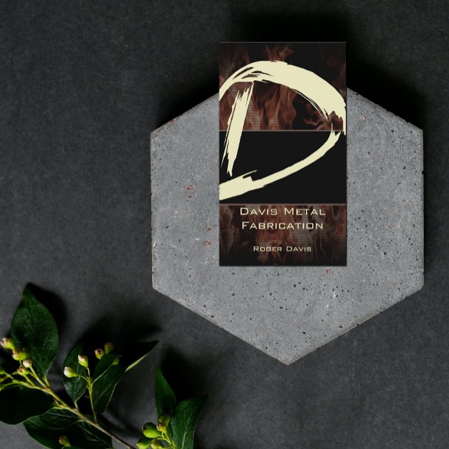D Flame Monogram Business Card Visitenkarte (Von Creator hochgeladen)