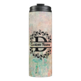 D Floral Monogram Letter Thermosbecher