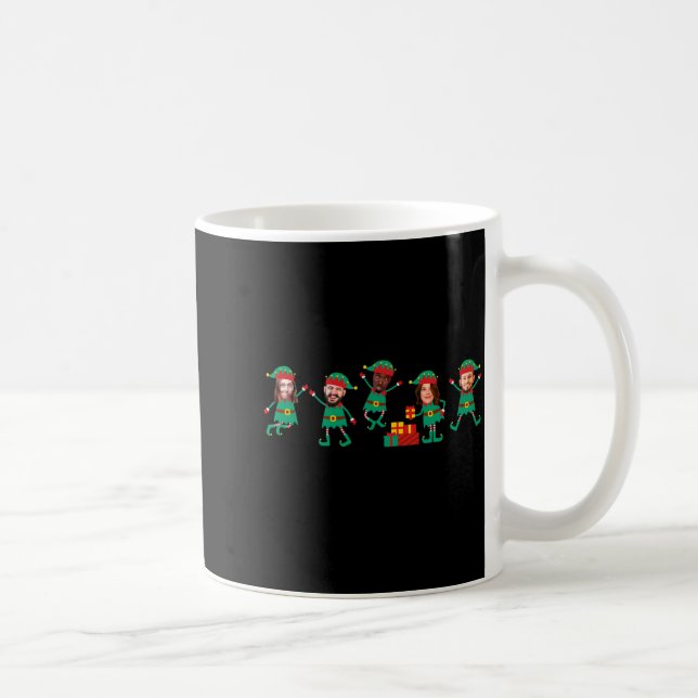 D Funny Face Photo Christmas Elf  Kaffeetasse (Rechts)