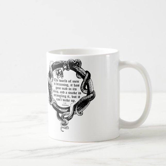 D.H. Lawrence-Zitat-Tasse, Schlangen-Tasse Kaffeetasse (Rechts)