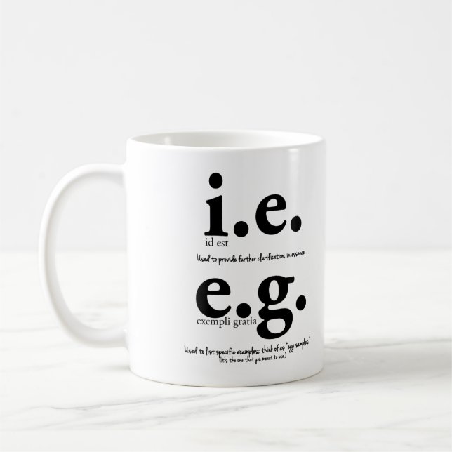 d.h. vs. z.B. Grammar Tasse Englisch Lehrer Gesche (Links)