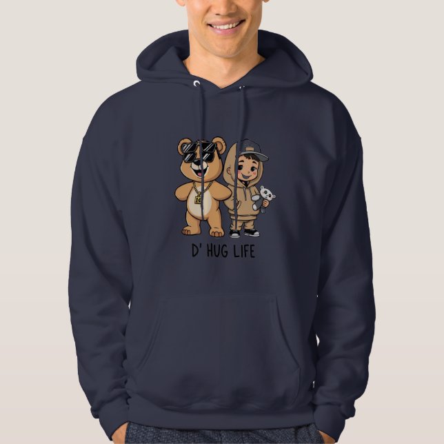D’Hug Life Funny Teddy Bear Gangster Sweat - shirt (Devant)