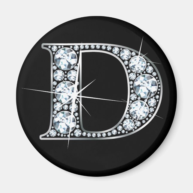 "D"-Imitate-"Diamant Bling"-Magnet Magnet (Vorne)