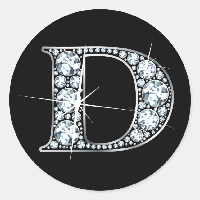 "D"-Imitate-"Diamantkleber" Runder Aufkleber (Vorderseite)