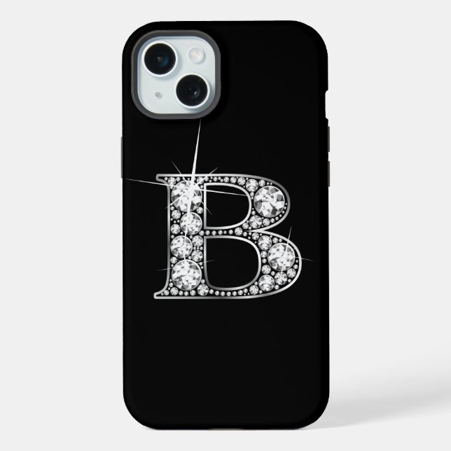 D Imitate Diamond Monogram iPhone 15 Plus Hülle (Rückseite)