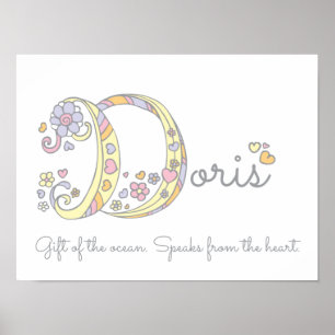 D initial Doris girls nom signifiant affiche