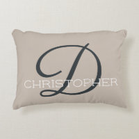 D Initial Personalisiert Name Taupe Tan Neutral
