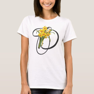 D initial, T-shirt jonquilles Vintages