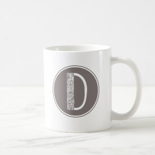 D Initiale florale Monogramm Kaffeetasse