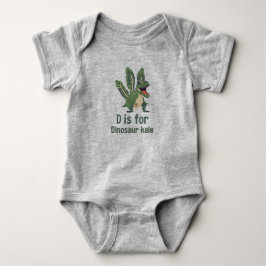 D is for Dinosaur Kale - Green Veggie Alphabet D Baby Strampler