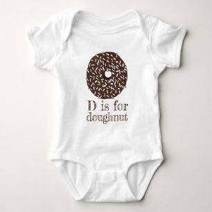 D is for Doughnut Coconut Chocolate Donut Alphabet Baby Strampler
