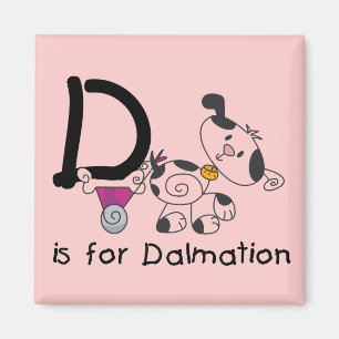 D ist für Dalmation T-Shirts und Geschenke Magnet