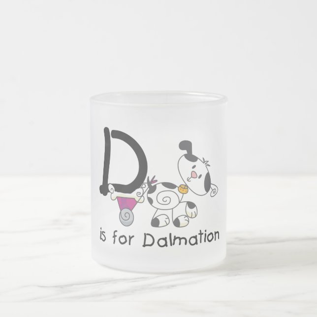 D ist für Dalmation T - Shirts und Geschenke Mattglastasse (Mittel)