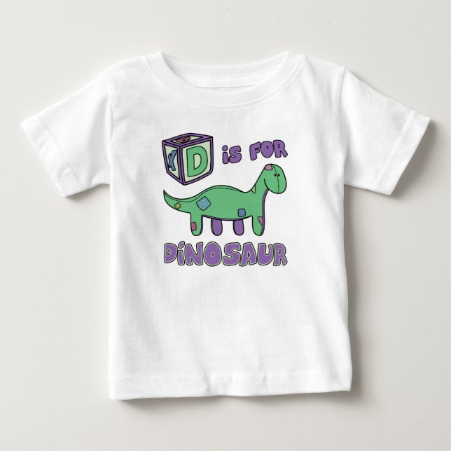 D ist für Dinosaurier-Baby-T - Shirt (Vorderseite)