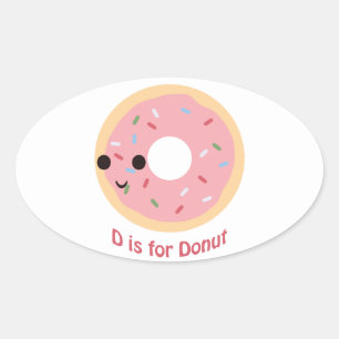 D ist für Donut Ovaler Aufkleber