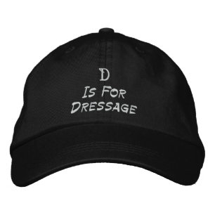 D ist für Dressur bestimmt Bestickte Kappe