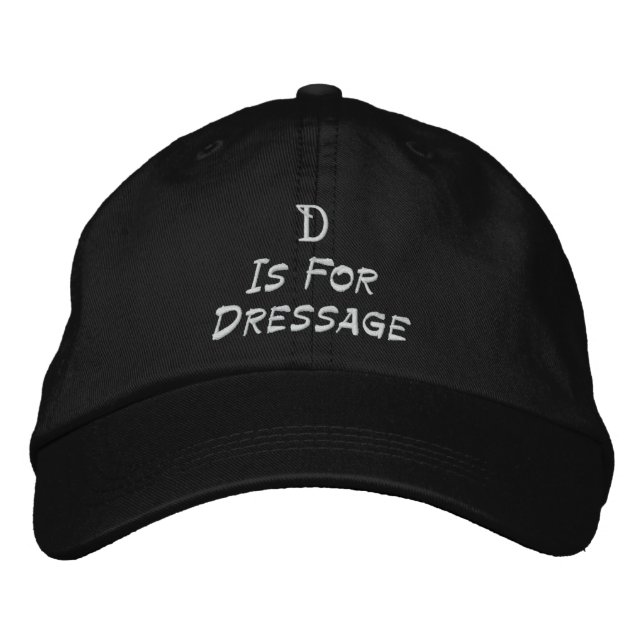 D ist für Dressur bestimmt Bestickte Kappe (Vorderseite)