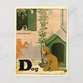 D ist für Hunde Golden Retriever und Terrier Alpha Postkarte