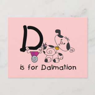 D ist für T - Shirt und Geschenke der Dalmatinie Postkarte