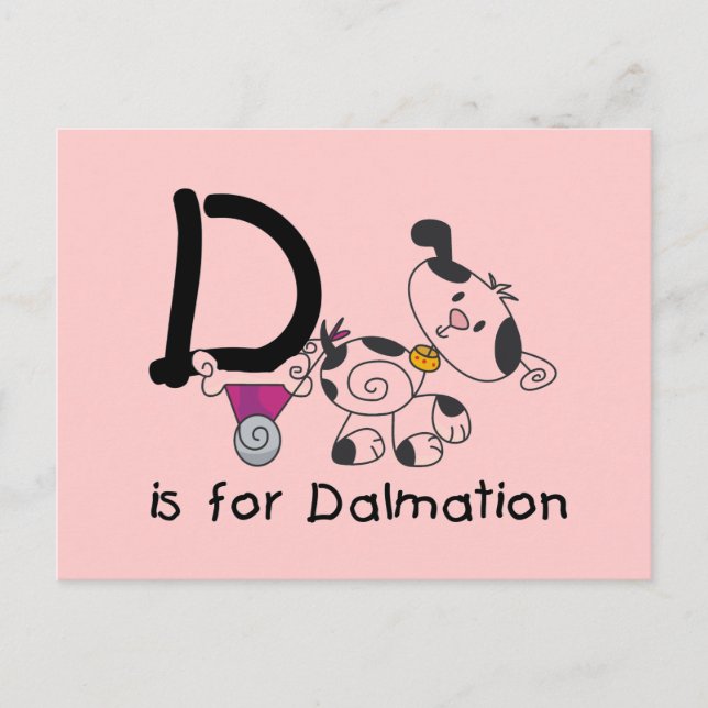 D ist für T - Shirt und Geschenke der Dalmatinie Postkarte (Vorderseite)