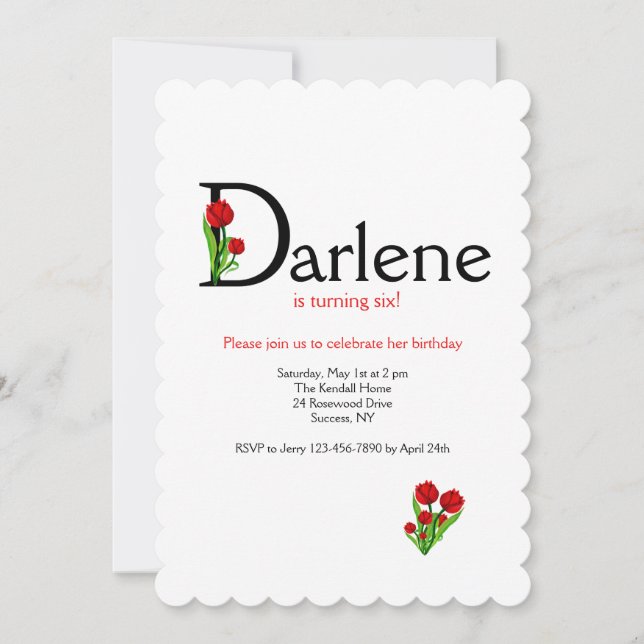 "D" Letter (Fügen Sie einen Vornamen mit Buchstabe Einladung (Vorderseite)