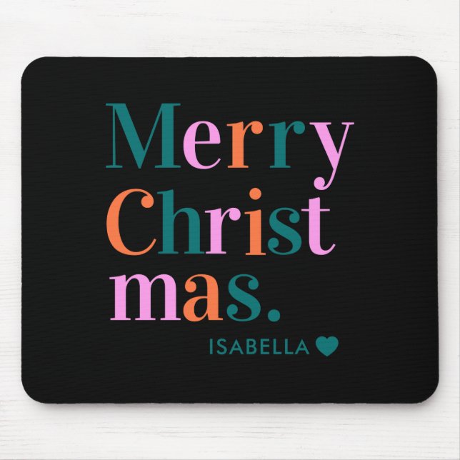 D Modern Colorful Merry Christmas  Mousepad (Vorne)